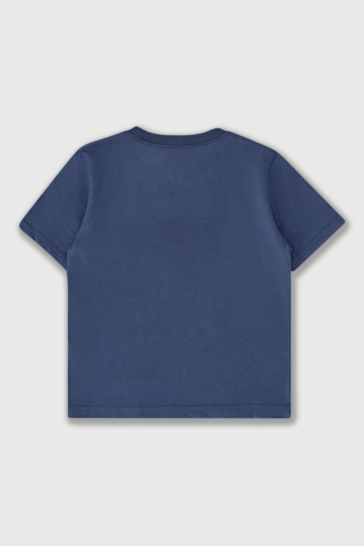 Pre-Boys Batwing Tee - Navy/Stone