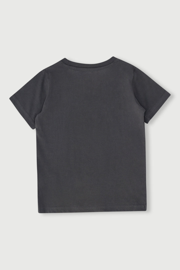 Pre-Girls Garden Flower Tee - Charcoal
