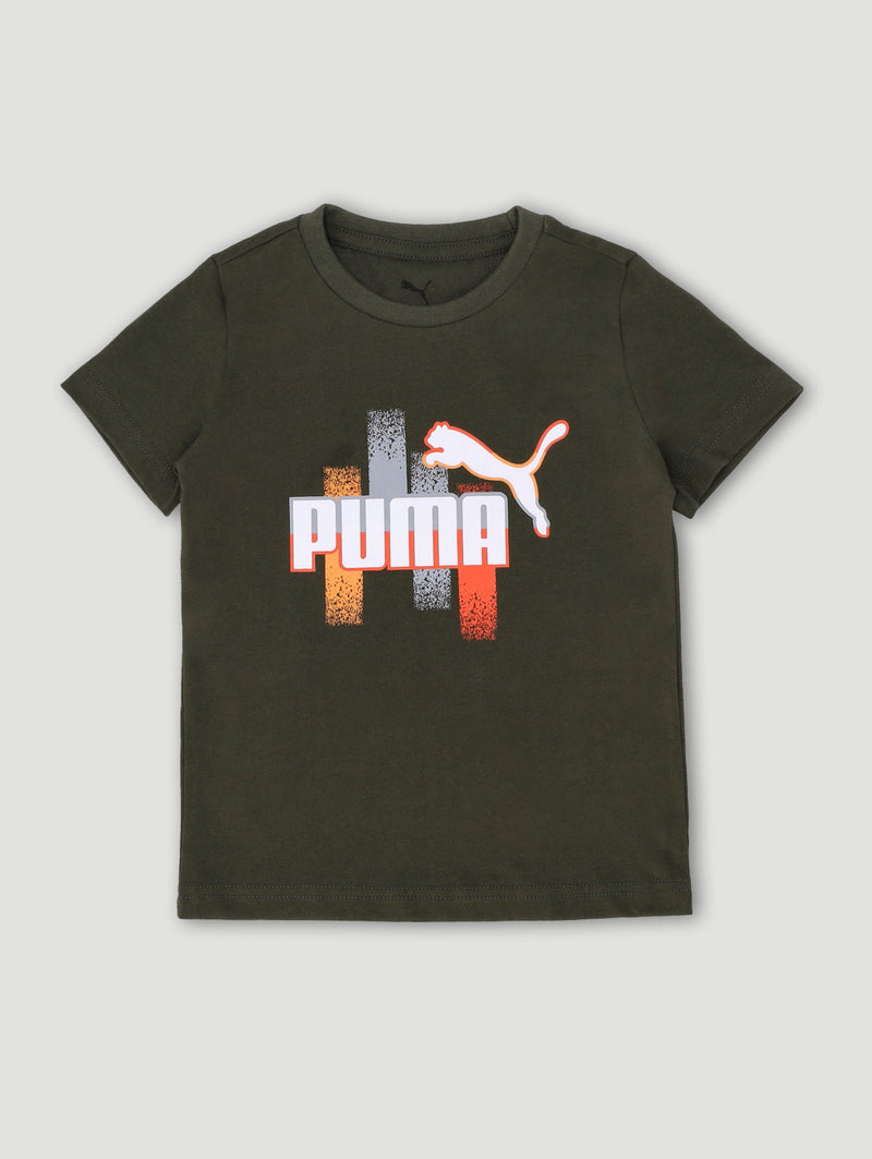 Pre-Boys Graphic Colour Splash Tee - Olive
