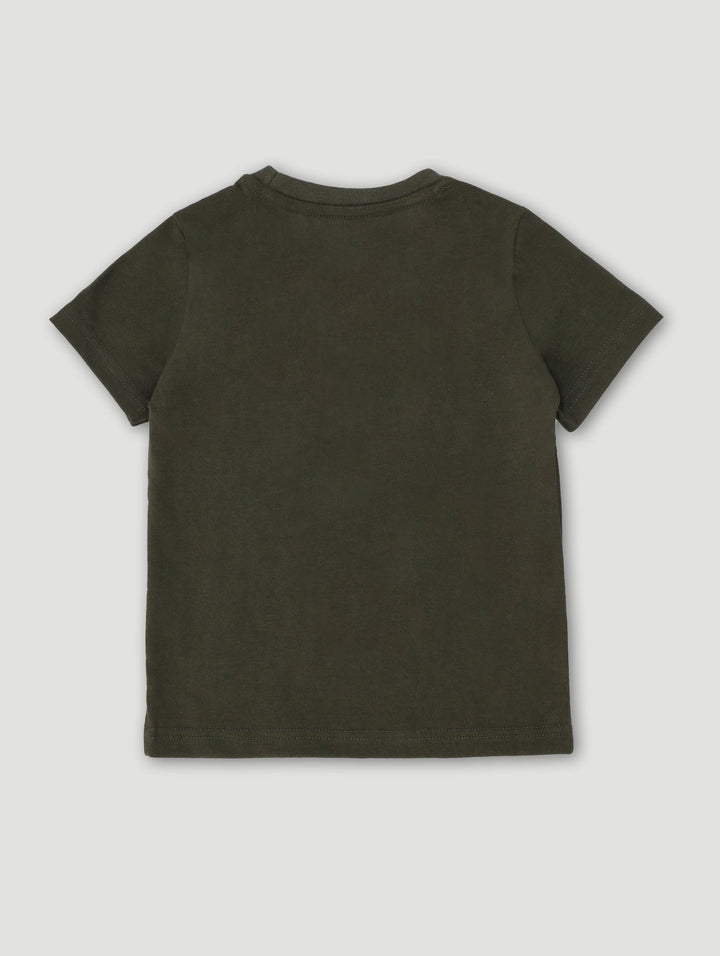 Pre-Boys Graphic Colour Splash Tee - Olive