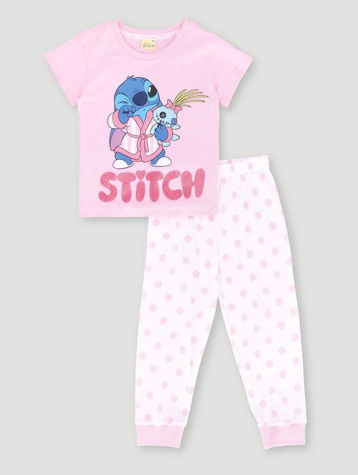 Pre-Girls Stitch Transitional Sleep Set - Pink