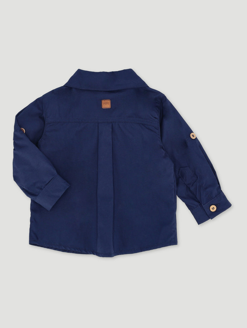 Keedo Baby Boys Navy Formal Poplin Shirt