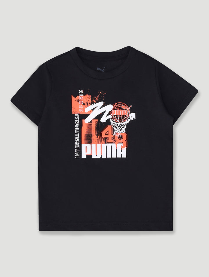 Pre-Boys Basketball Sketch Tee - Black