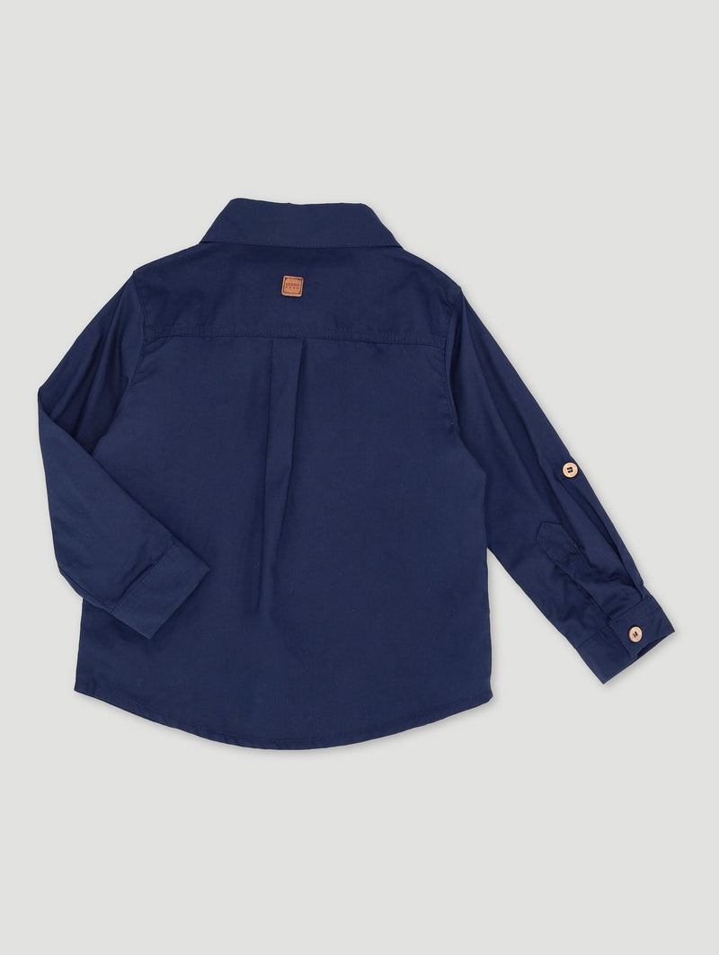 Keedo Boys Navy Formal Poplin Shirt