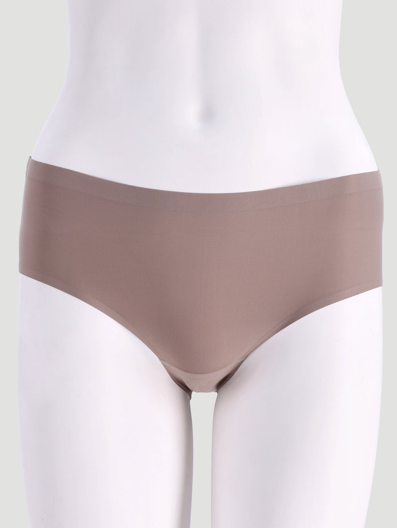 3 Pack Seemless Boyleg Panties - Black/Mocha/Beige