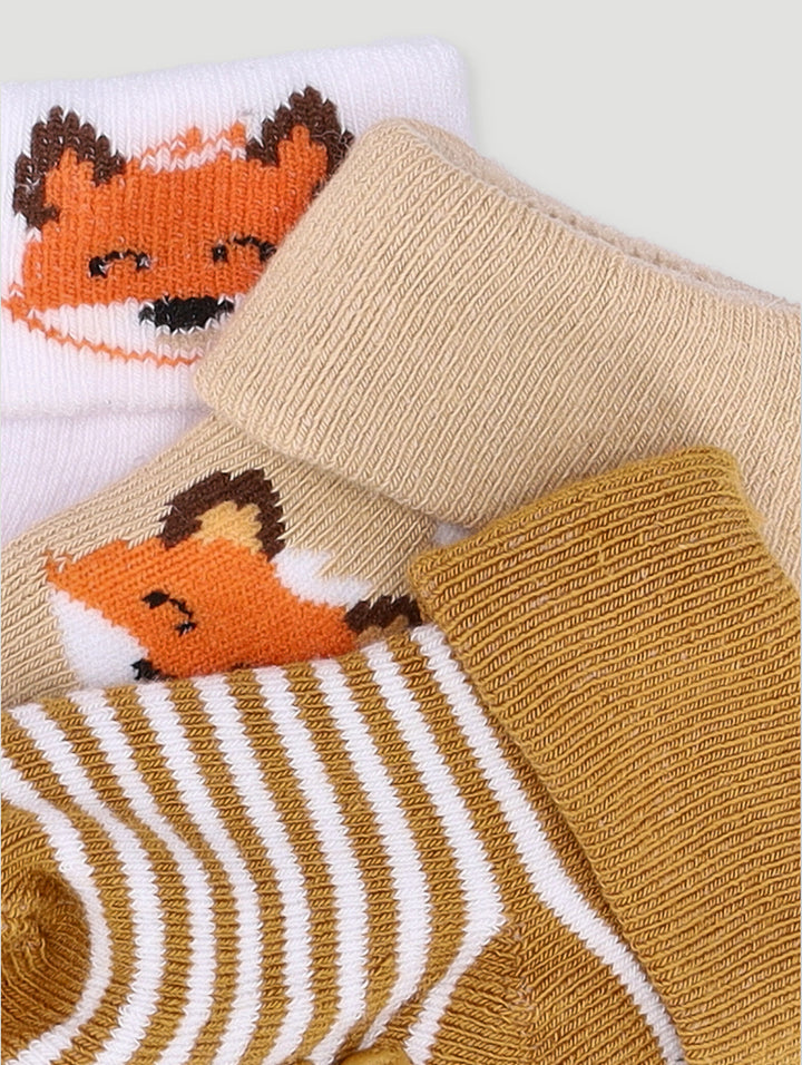 Baby Boys 3 Pack Towelling Socks - Light Brown