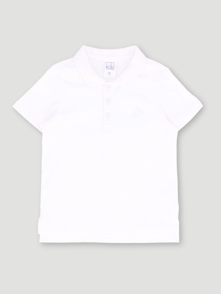 Pre-Boys Plain Golfer - White