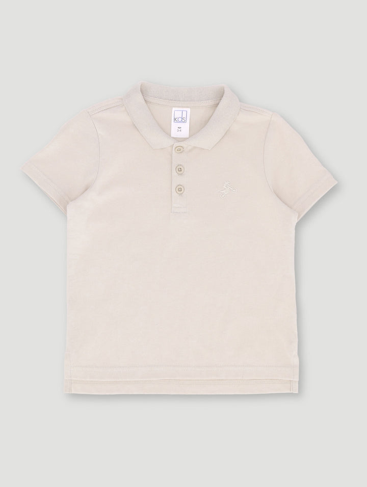 Pre-Boys Plain Golfer - Stone