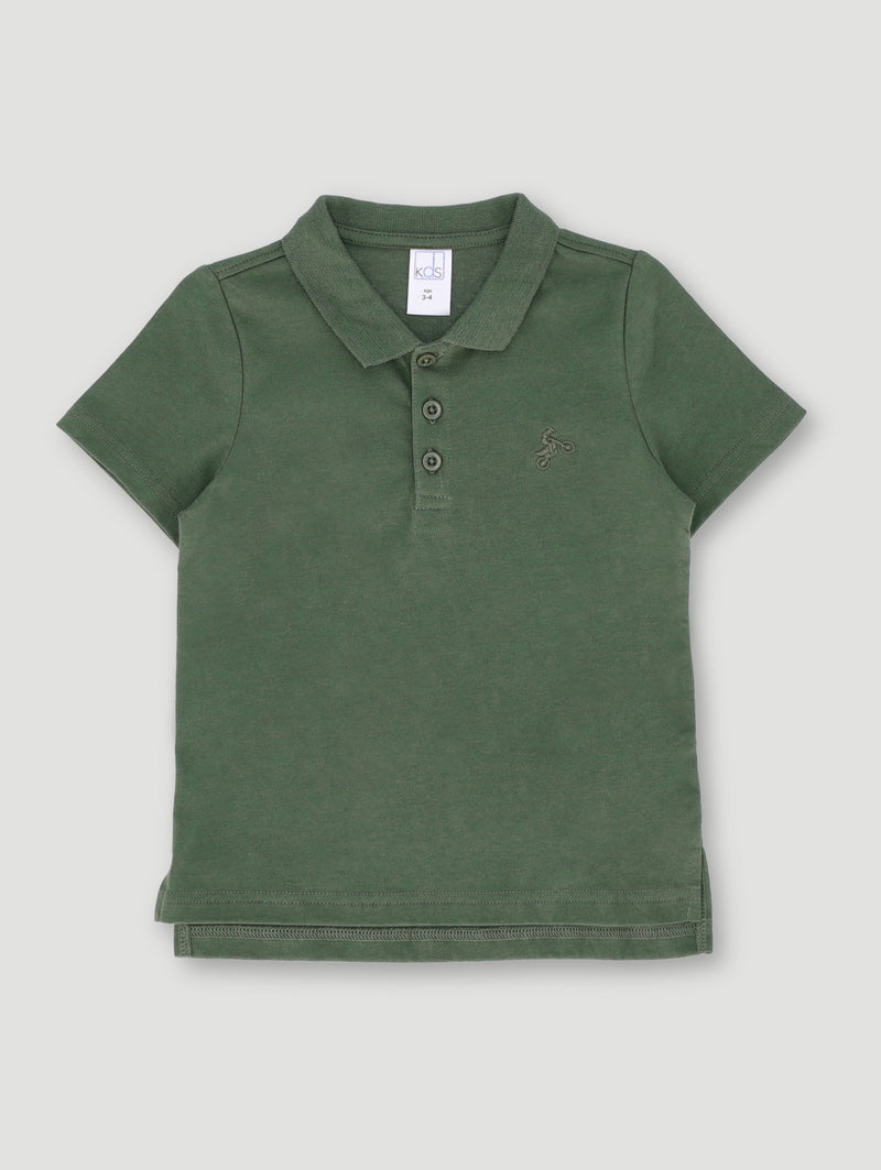 Pre- Boys Plain Golfer - Olive