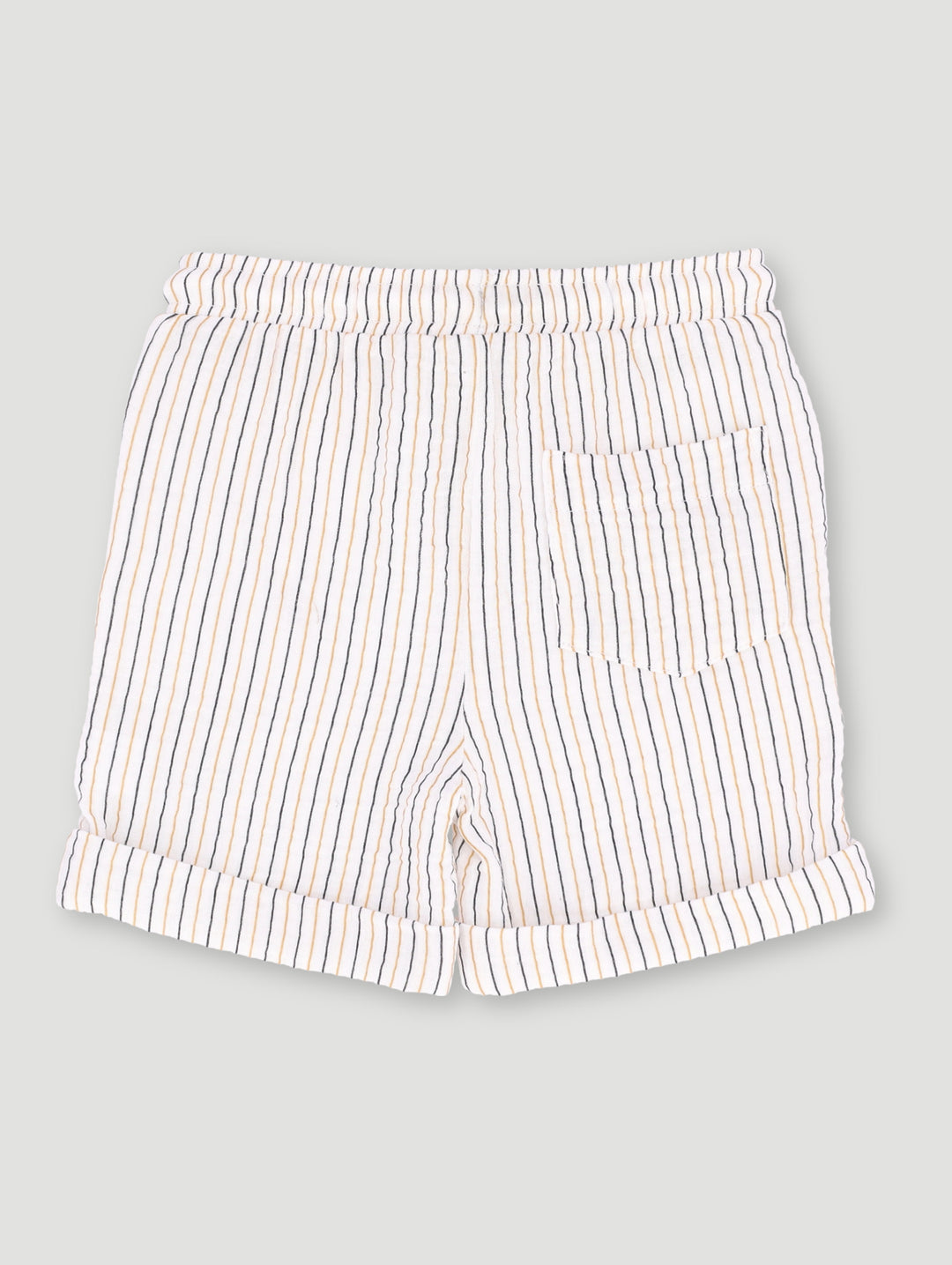 Pre-Boys Stripe Print Muslin Short - Cream