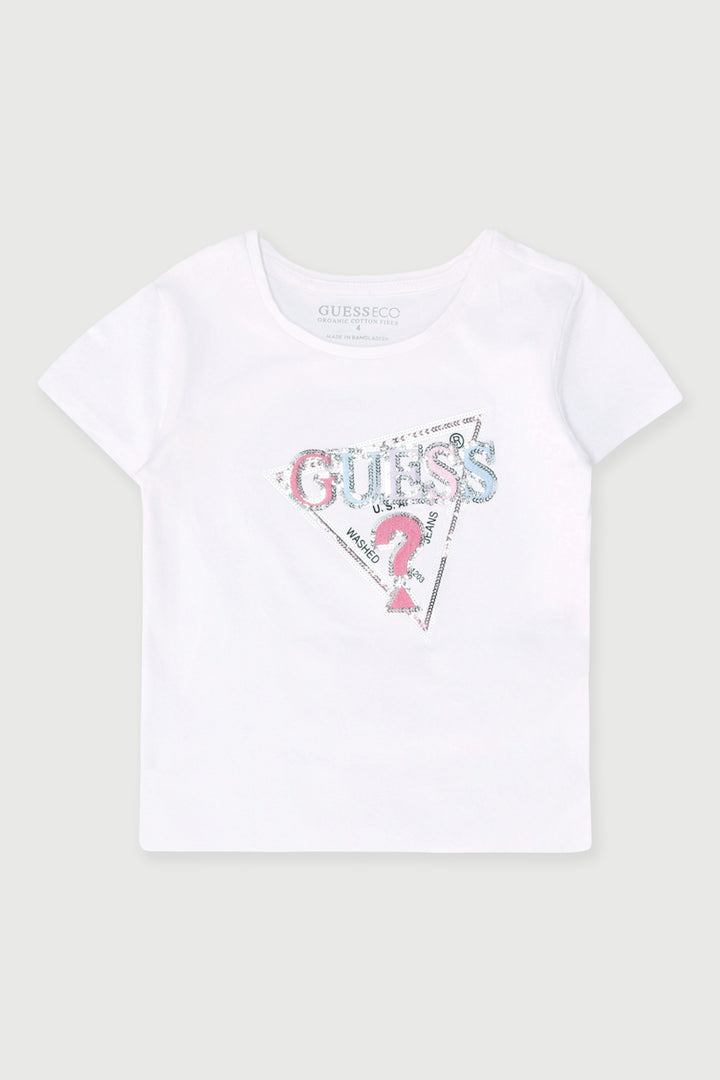 Pre-Girls High Low T-Shirt - White