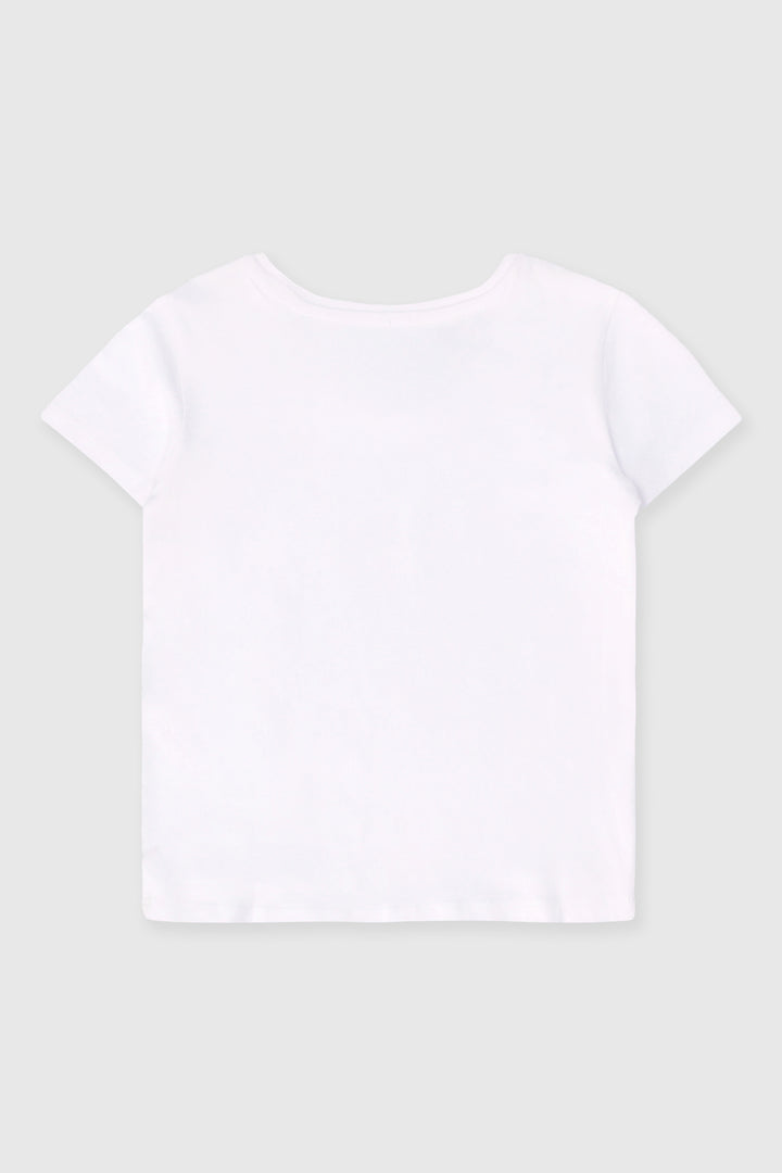 Pre-Girls High Low T-Shirt - White