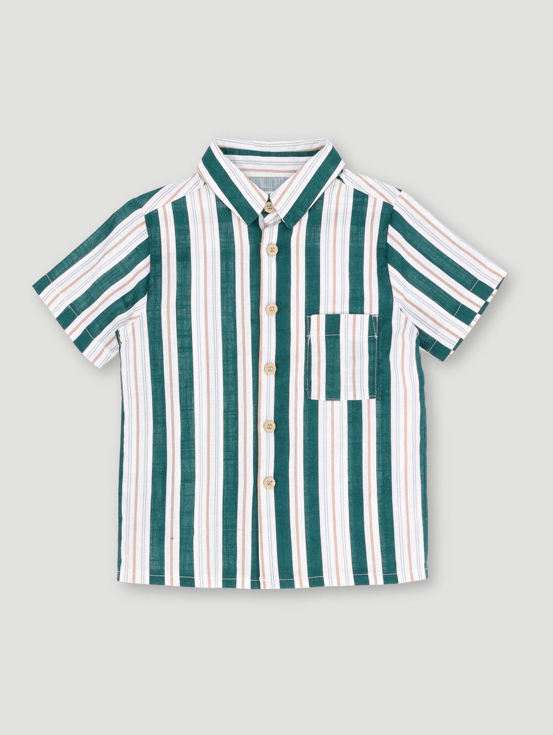 Pre-Boys Stripe Woven Shirt - Green