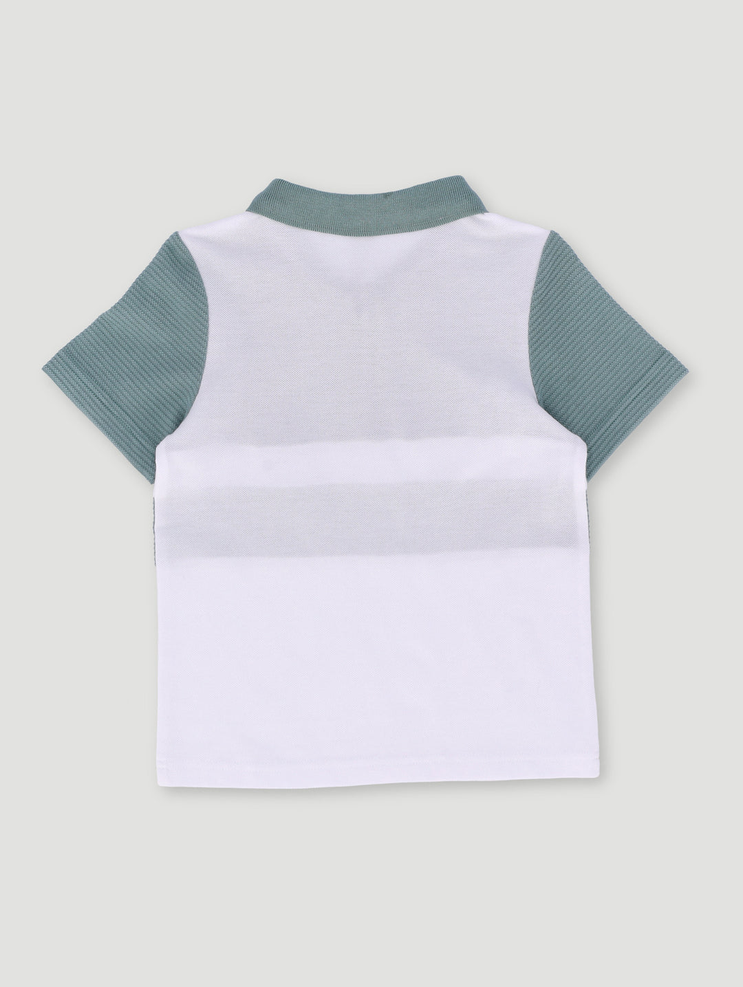 Pre-Boys Quarter Zip Textured Golfer - Green/White