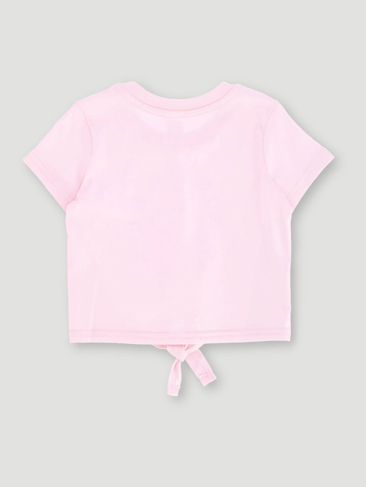 Pre-Girls Tee With Tie - Pink
