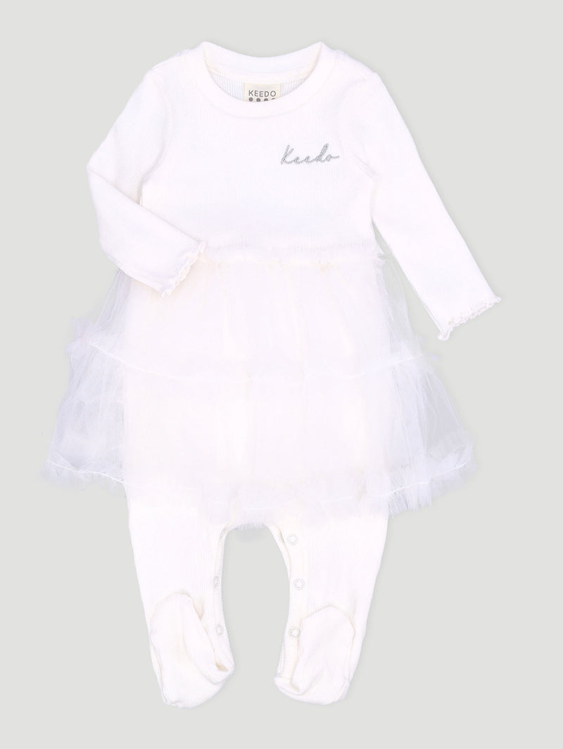 Keedo Baby Girls Premium Cotton Lycra Dress With Tuille