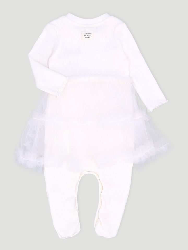 Keedo Baby Girls Premium Cotton Lycra Dress With Tuille