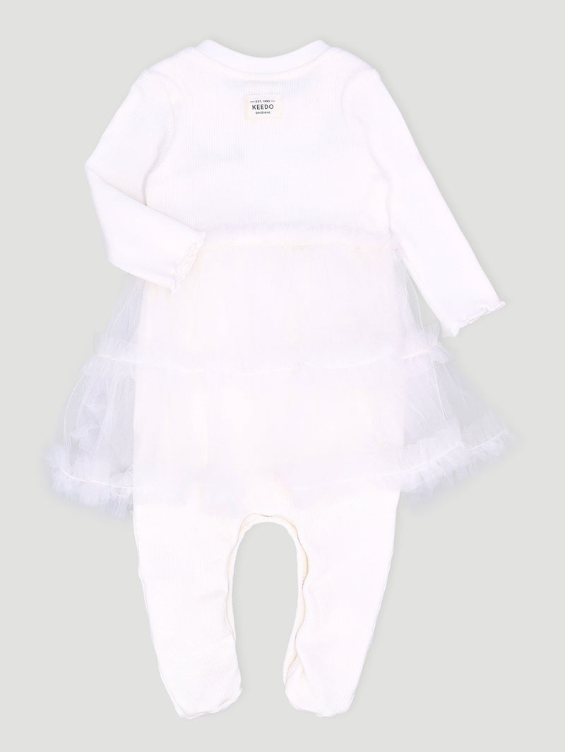 Keedo Baby Girls Premium Cotton Lycra Dress With Tuille