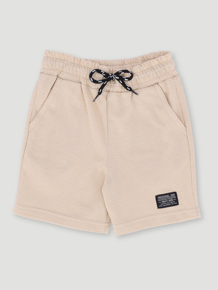Pre-Boys Textured Waffle Short - Stone