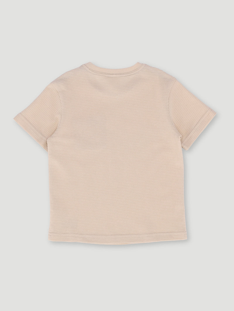 Pre-Boys Textured Waffle Tee - Stone