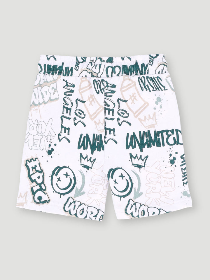 Pre-Boys Graffiti Fleece Shorts - Multi
