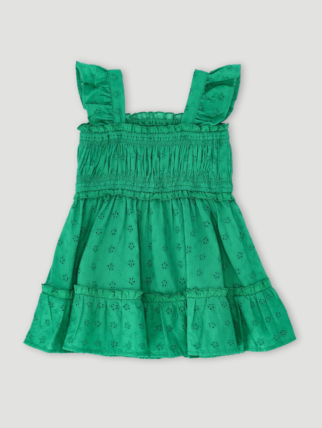 Baby Girls Anglaise Dress - Dark Green