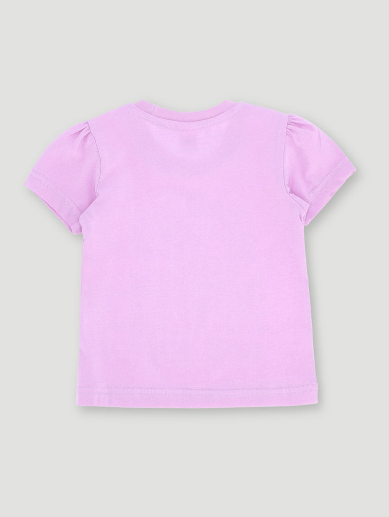 Pre-Girls Flower Bloom Basic Tee - Lilac