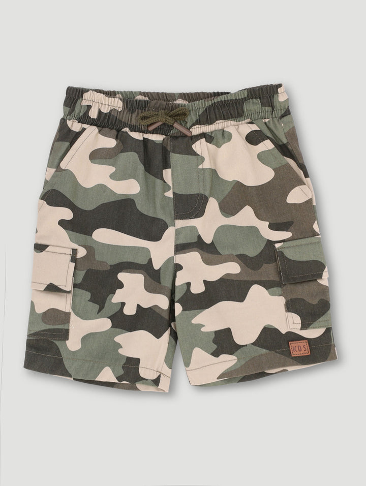 Pre-Boys Camo Print Cargo Shorts - Multi