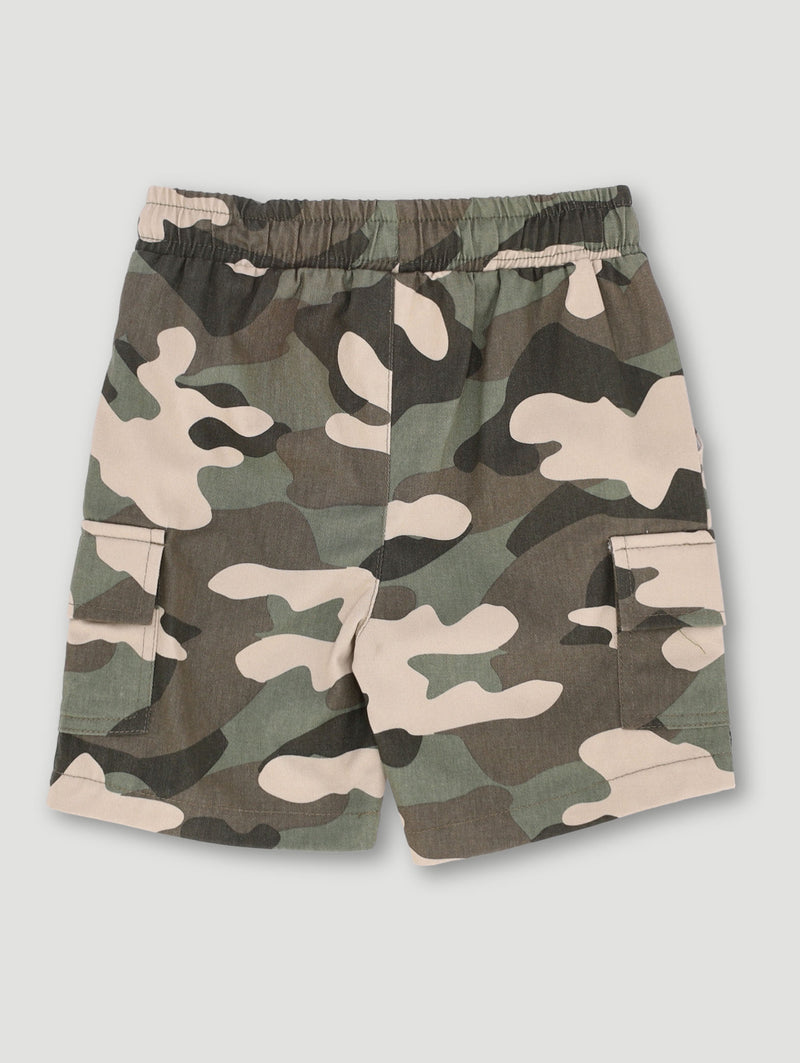 Pre-Boys Camo Print Cargo Shorts - Multi