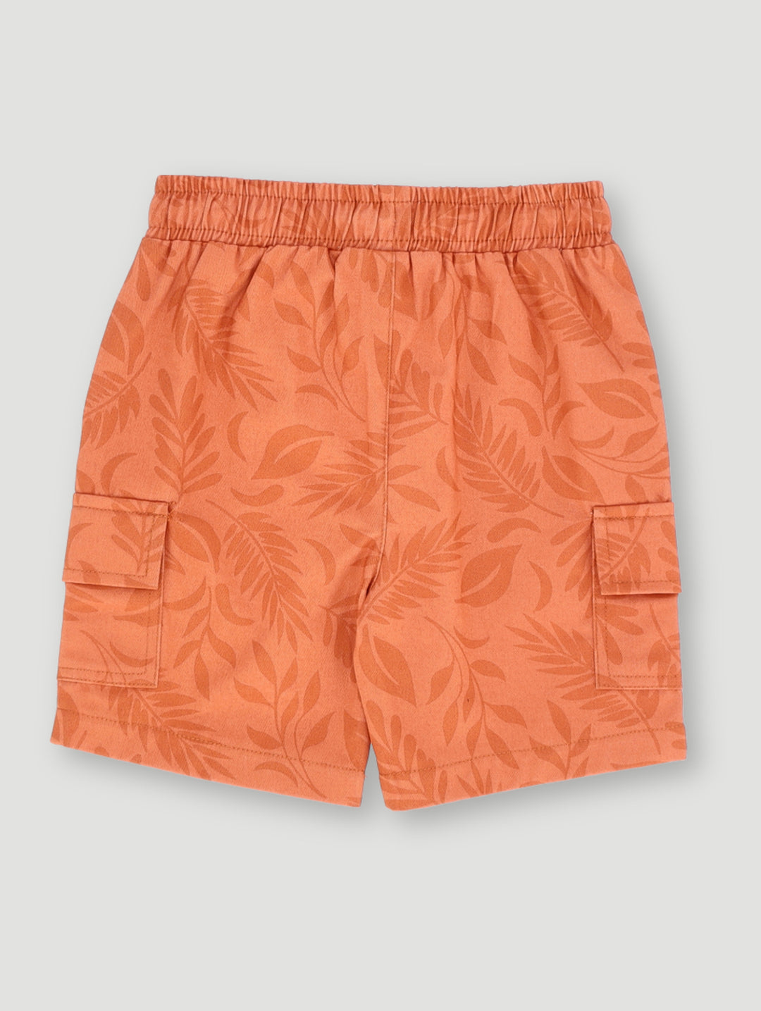 Pre-Boys Palm Leaf Print Cargo Shorts - Light Orange