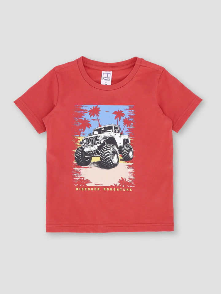 Pre-Boys Beach Buggie Tee - Red
