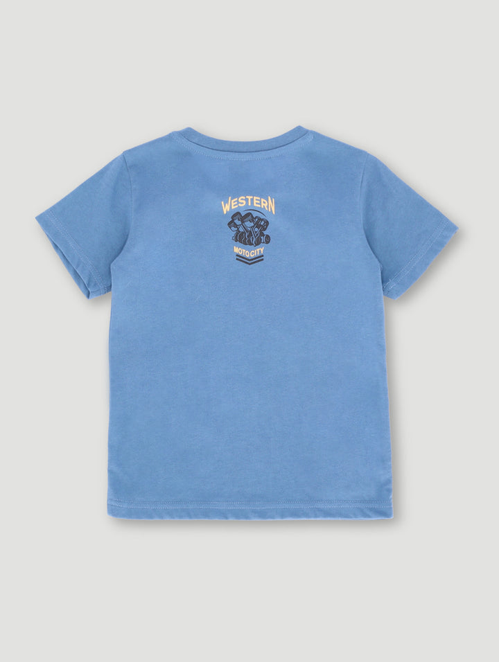Pre- Boys Short Sleeve Muscle Car Tee - Mid Blue