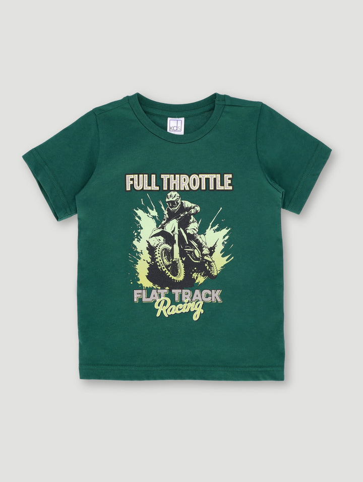 Pre- Boys Short Sleeve Bike Tee - Dark Green