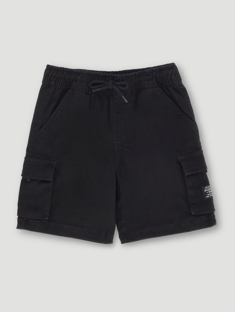 Pre- Boys Chino Cargo Pocket Shorts - Black
