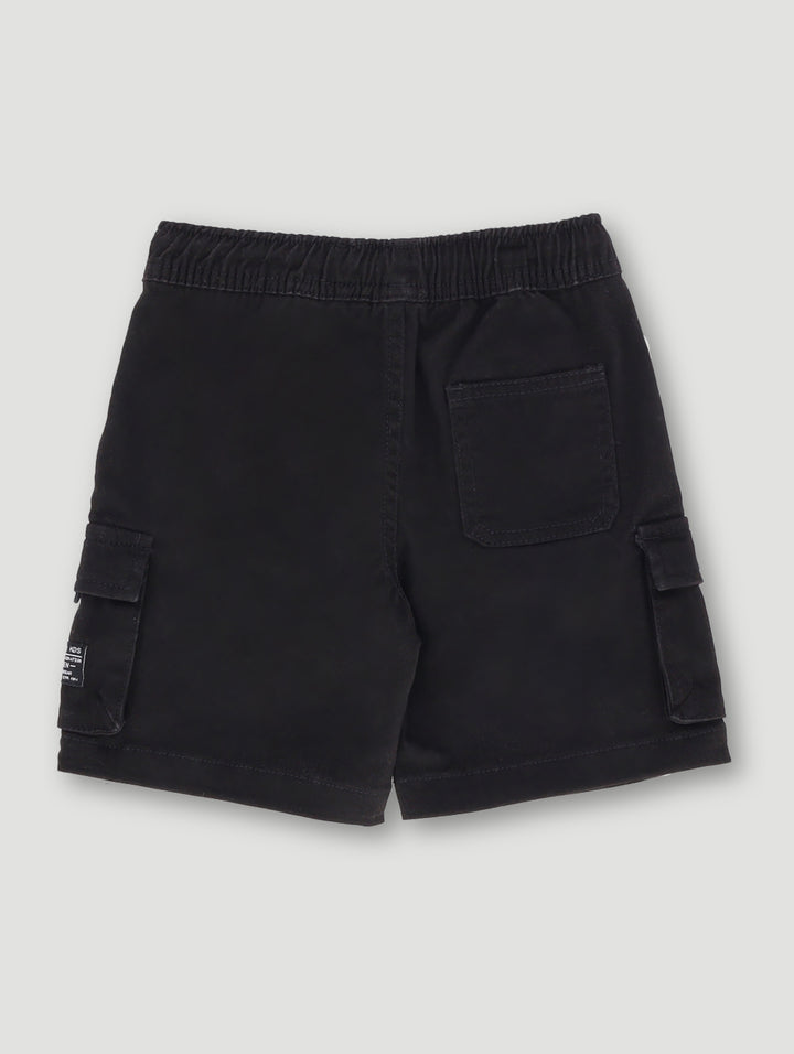 Pre- Boys Chino Cargo Pocket Shorts - Black