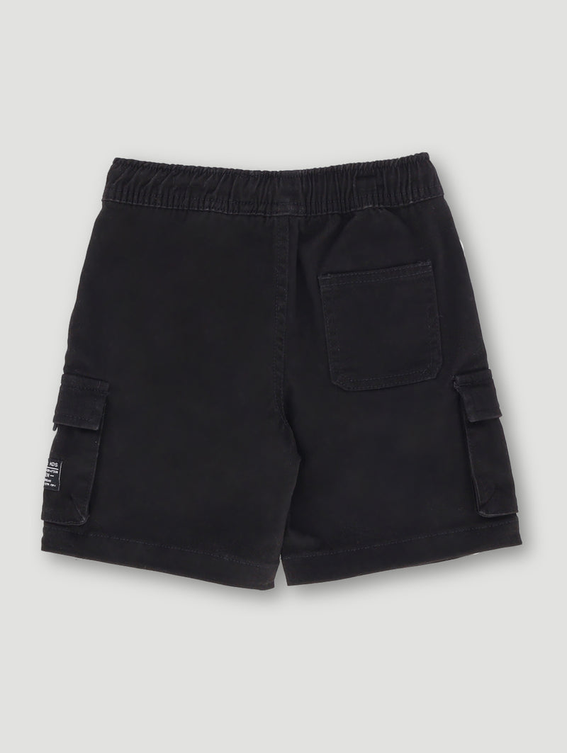 Pre- Boys Chino Cargo Pocket Shorts - Black