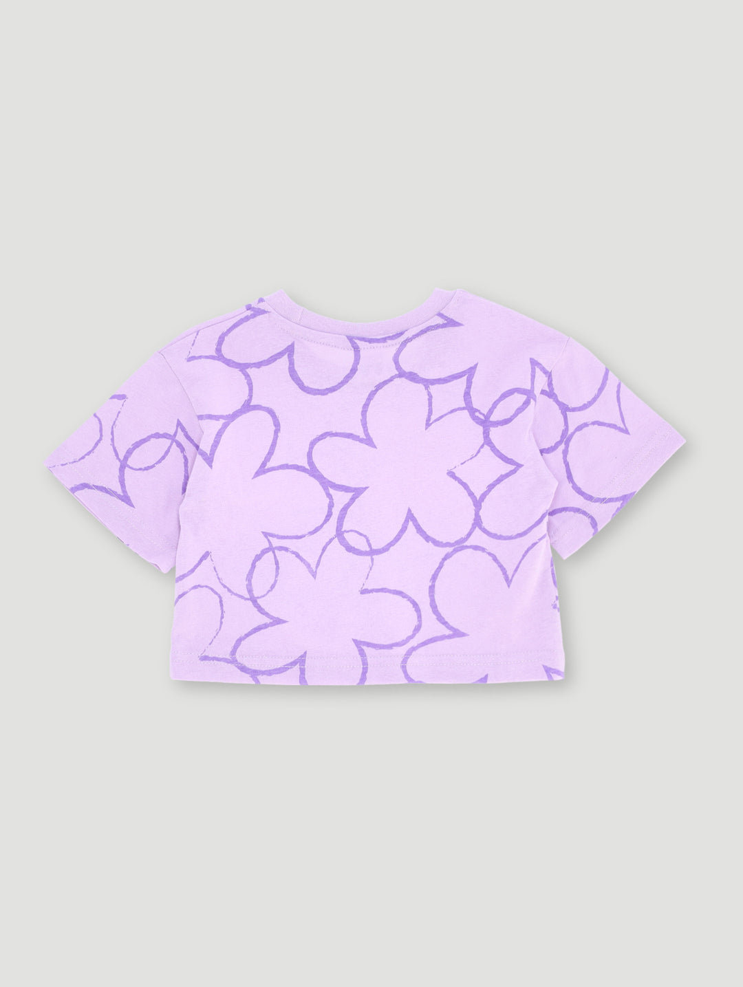 Pre-Girls Oversized Floral Print Top - Lilac