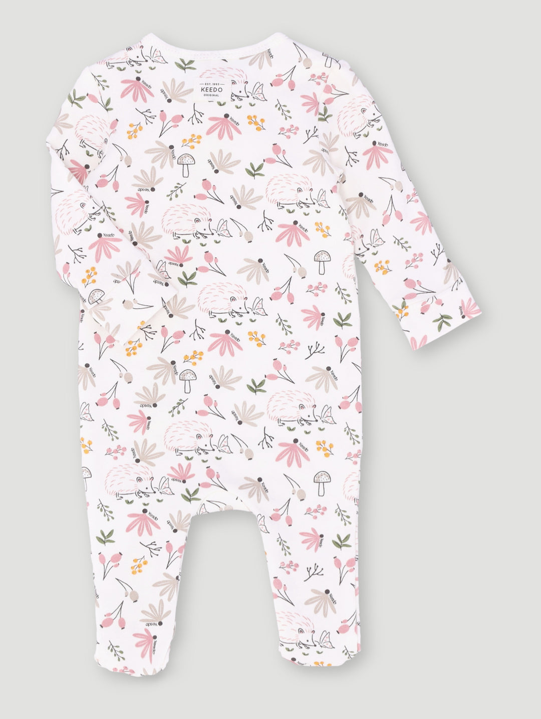 Keedo Baby Girls Hedgehog Fleece Sleepsuit - Cream