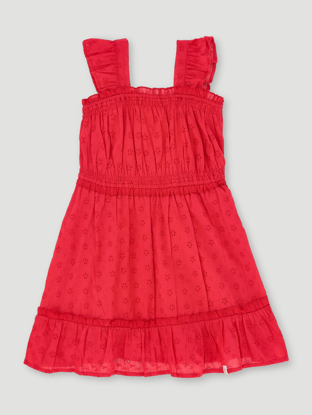 Pre-Girls Anglaise Dress - Red
