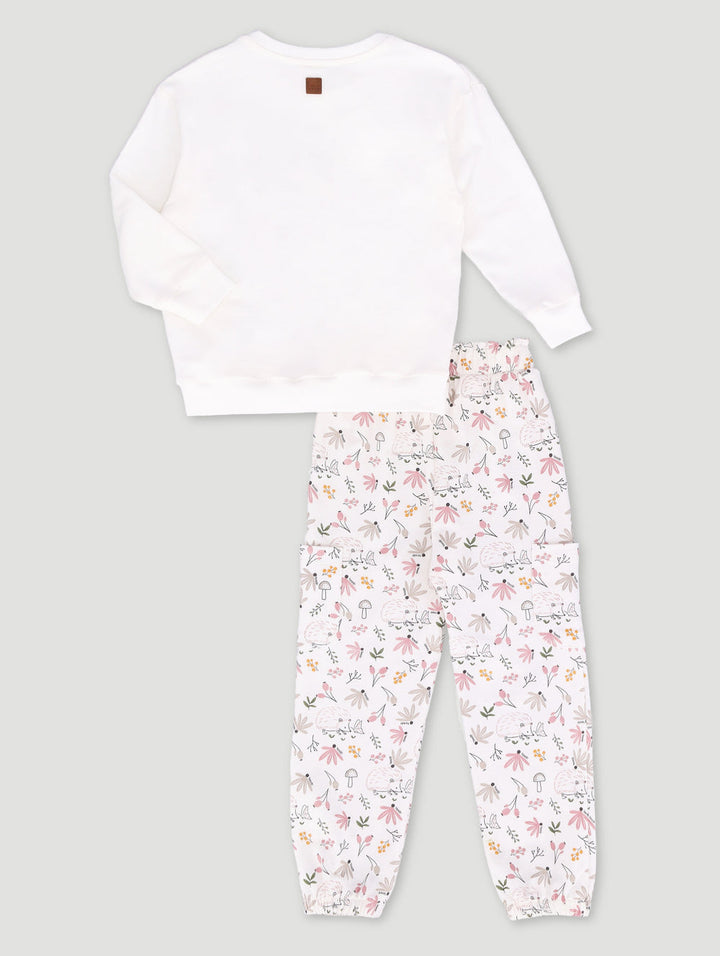 Girls Hedgehogprint Fleece Set