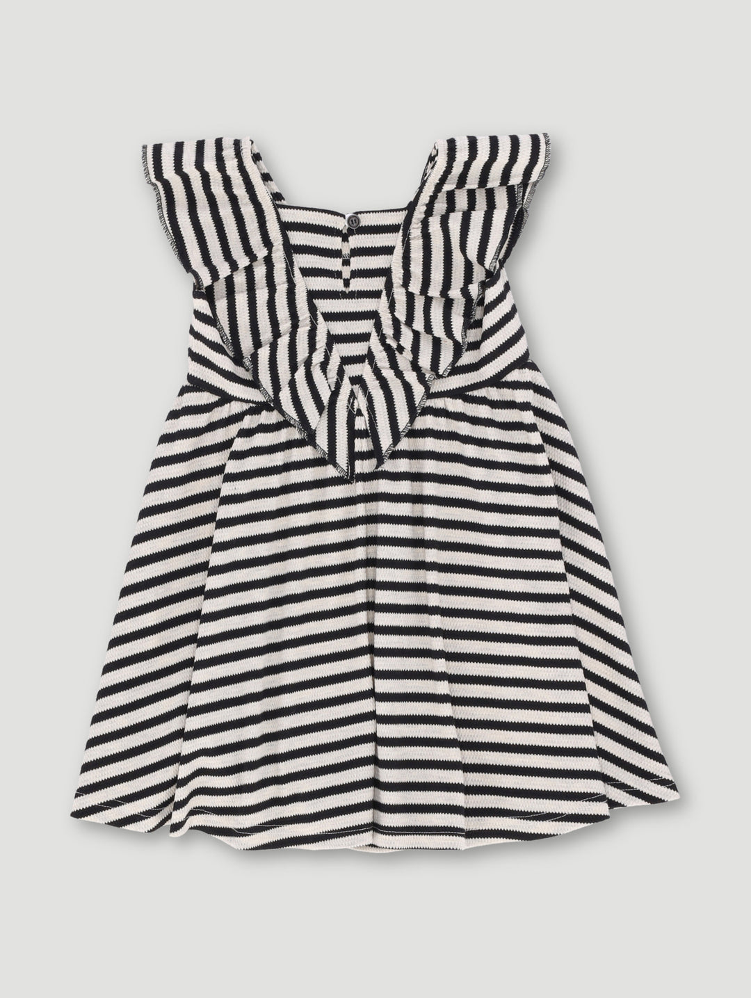 Pre Girls Textured Stripe Dress - Black/White