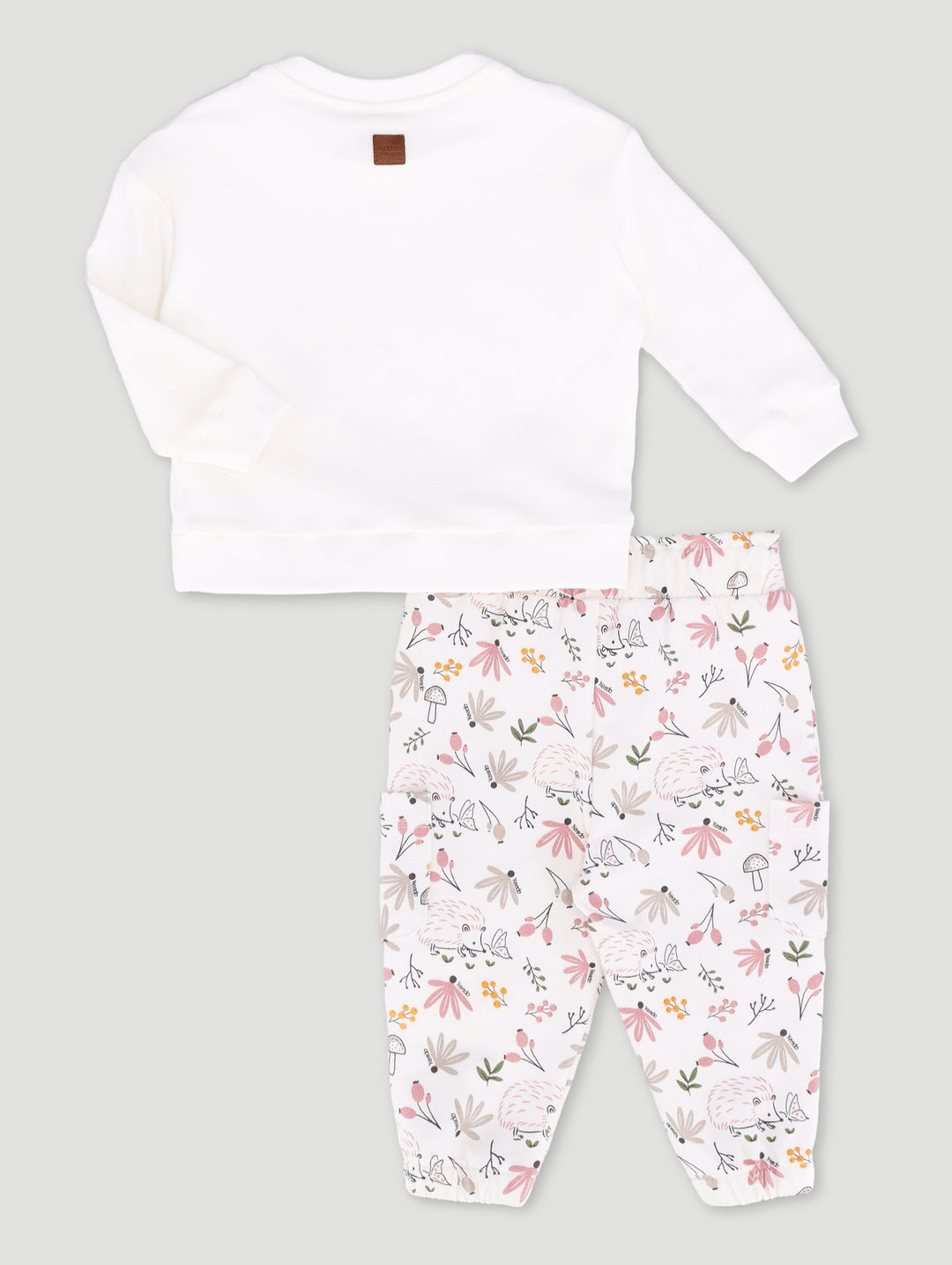 Keedo Baby Girls Hedgehogprint Fleece Set - Cream