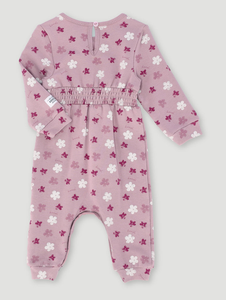 Keedo Baby Girls Fleece Monofloral Grow - Mauve