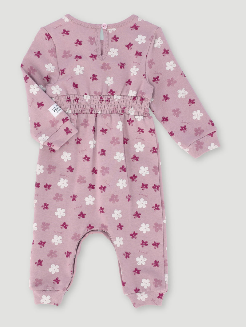 Keedo Baby Girls Fleece Monofloral Grow - Mauve
