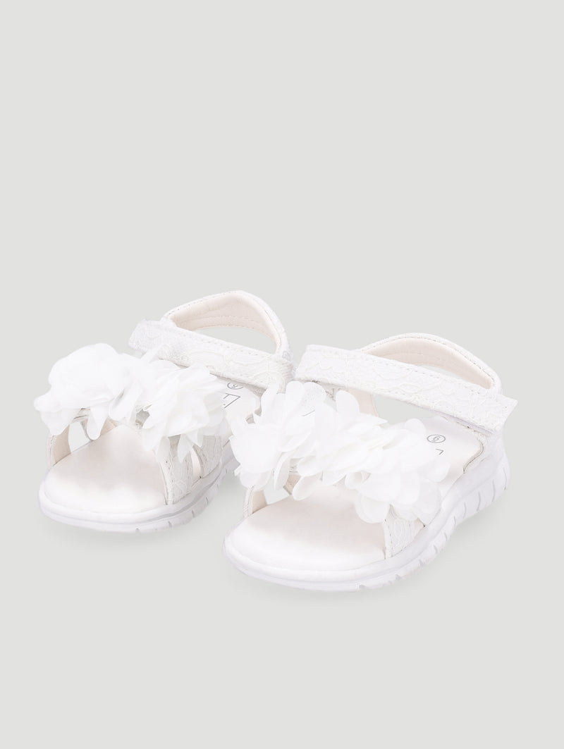 Pre-Girls Lace Comfort Sandal - White