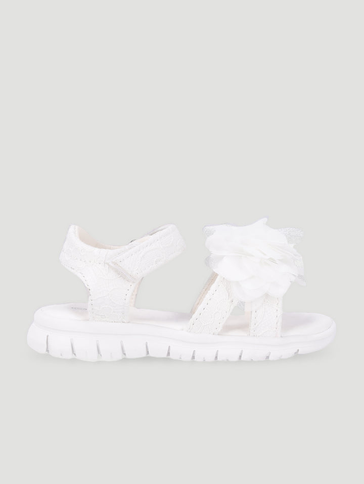 Pre-Girls Lace Comfort Sandal - White
