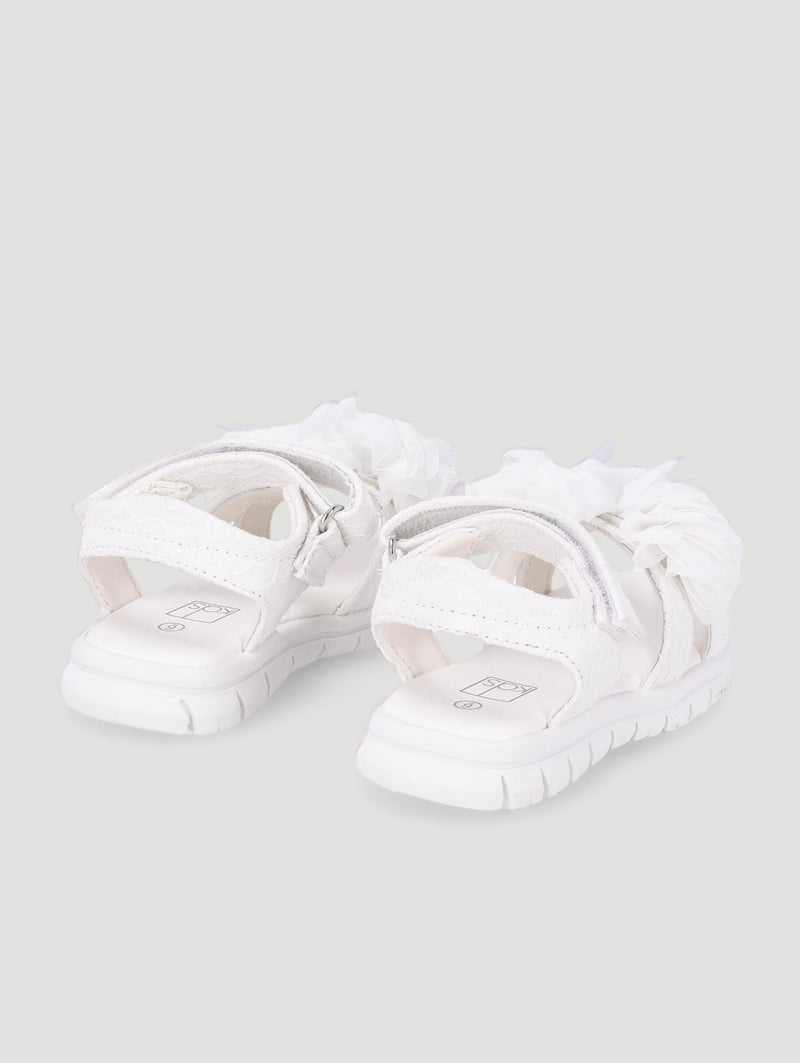 Pre-Girls Lace Comfort Sandal - White