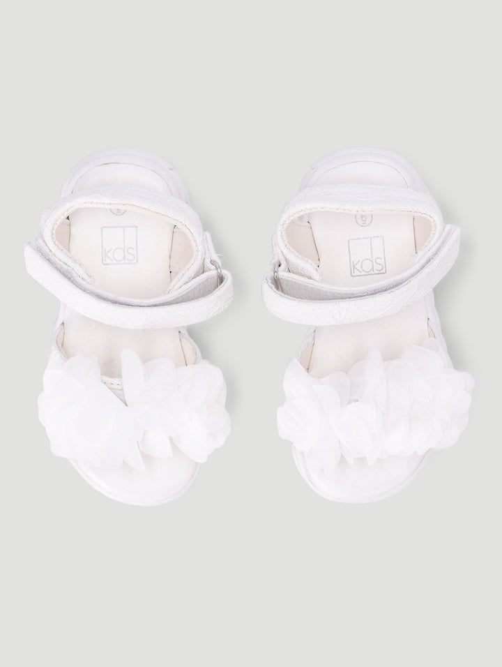 Pre-Girls Lace Comfort Sandal - White