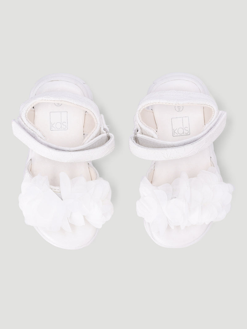 Pre-Girls Lace Comfort Sandal - White