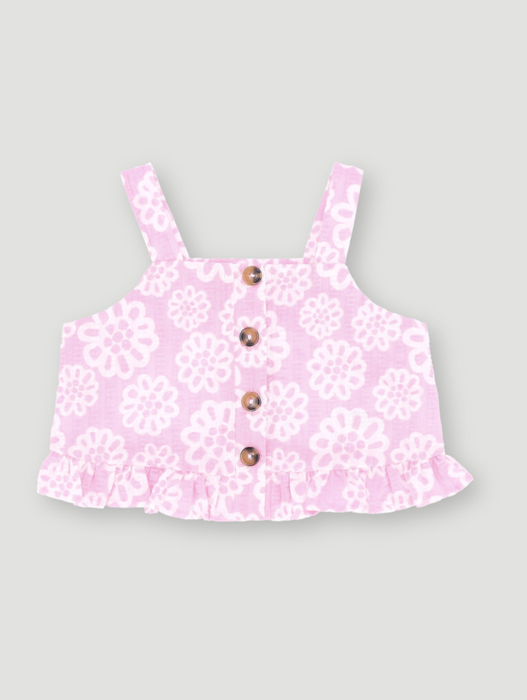 Pre-Girls Seersucker Strappy Blouse - Pink